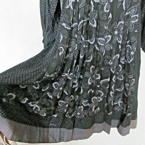 Dress Daiquiri L Embroidered Black Grey Patchwork - Picture 7 of 10